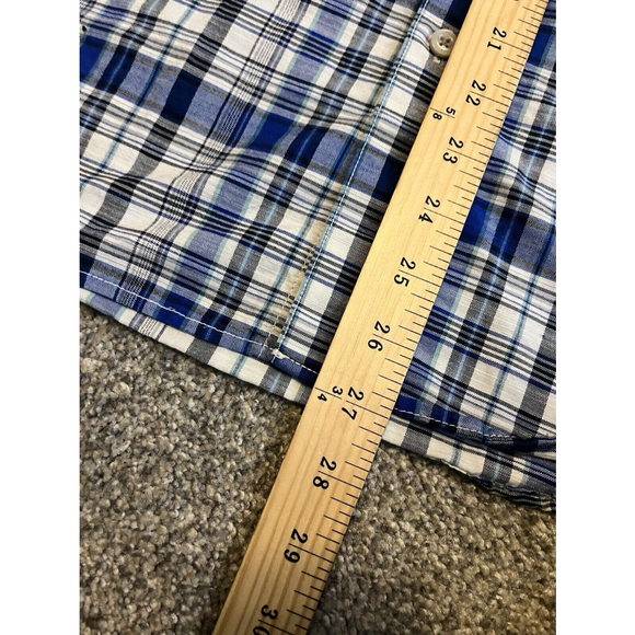 The North Face Shirt Mens Small Blue White Plaid Button Up Short Sleeve Casual - Picture 9 of 9